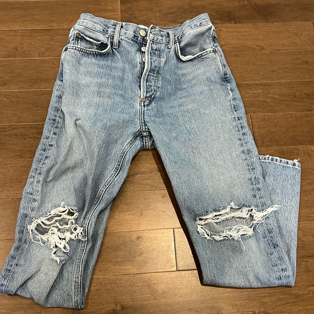 Agolde Riley High Rise Straight Leg Jeans